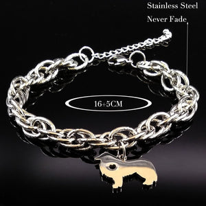 2018 Border Collie Dog Stainless Steel Bracelets for Women