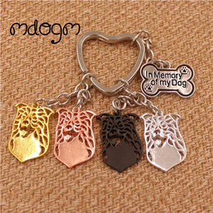 Colorful gold and silver plated border collie pendant or keychain