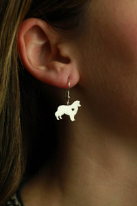 Border Collie Earrings in Gold or Silver